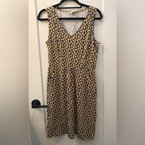 Boden Melinda Jersey dress in navy blue and yellow, size 8